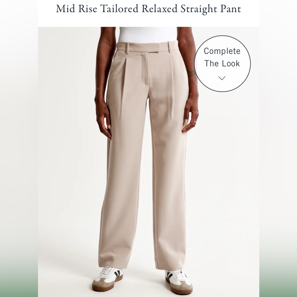 A&F Mid rise Tailored relaxed Straight Leg Pant